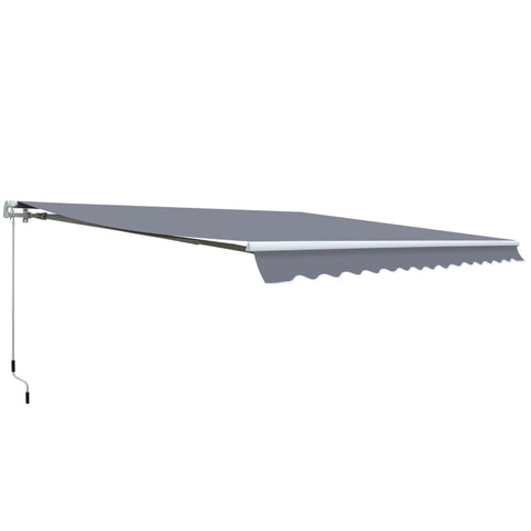 Rootz Awning - Manual Retractable Awning - Aluminum Awning - Articulated Awning - Grey - 4m x3m