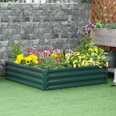 Rootz Planter - Garden Bed Planter - Steel Housing - Green - 120 x 120 x 30 cm
