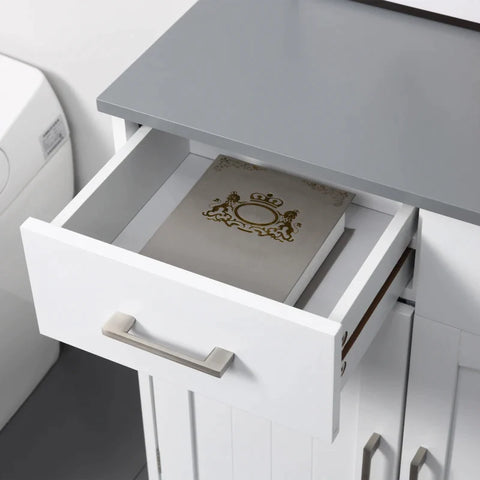 Rootz Bathroom Cabinet - Freestanding Bathroom Furniture - Cabinet - Cabinet Storage - Cabinet With Drawer - White/Grey - 68 x 33 x 76 cm