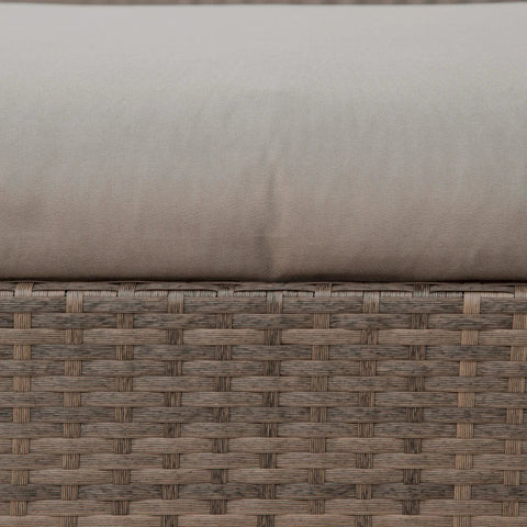 Rootz Rattan Garden Furniture - 5-Piece Rattan Lounge Set - Seating Set Sofa - With Stool Table - PE Rattan/Steel - Brown