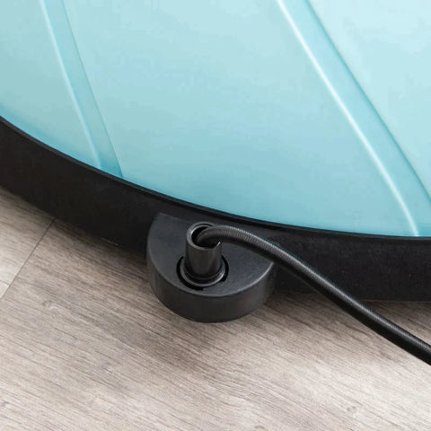 Rootz Yoga Ball - Yoga Ball Half Sphere - Balance Trainer - Balance Ball - Half Exercise Ball - With Training Rope - PP/PVC - Light Blue/Black