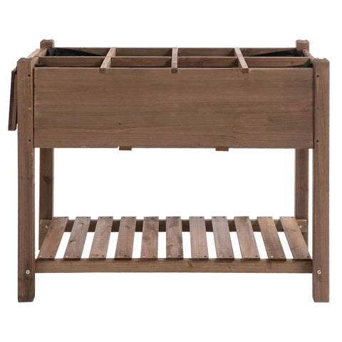 Rootz Houten Verhoogd Bed - Tuinplantenstandaard - Bloembak - Bloempot - Bloembed - Kruidenbed - 123 x 54 x 74cm