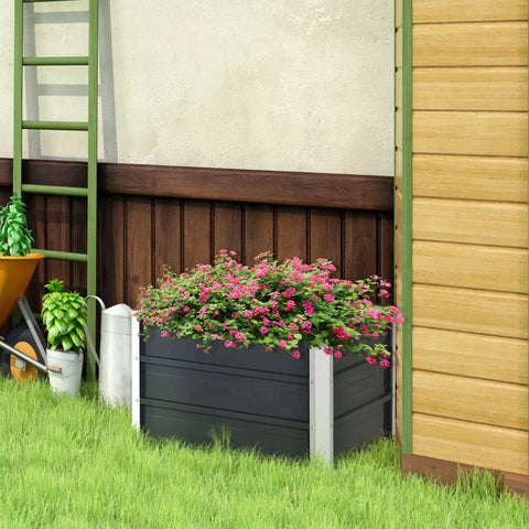Rootz Tuinbed - Verhoogd Bed - Tuinbed Planter - Bloembak - Bloempot - Donkergrijs - 66 x 47 x 40 cm