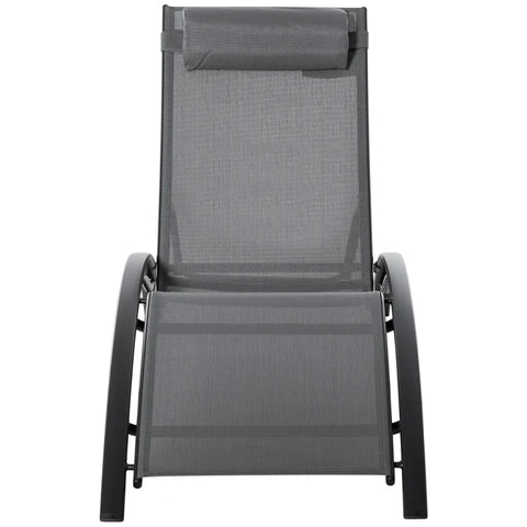 Rootz Sonnenliege – Gartenliegen – Relaxliege – mit Polster – Aluminium/Textil/Polyester – Grau – 171 L x 64 B x 82 H cm