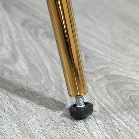 Rootz Set Of 2 Dining Chairs - In Retro Design - Accent Chair - Kitchen Chair - Black + Gold - 50cm x 55cm x 75cm