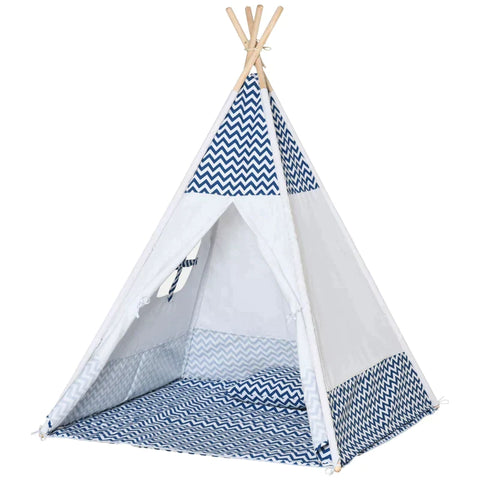 Rootz Tipi Tent - Speeltent - Kindertent Met Kussenmatras - Kinderkamer Tipi - Indische Tent - Buiten - Binnen - Opvouwbaar - Kinderspeeltent - Speelhuisje - Wit - 120 x 120 x 155 cm