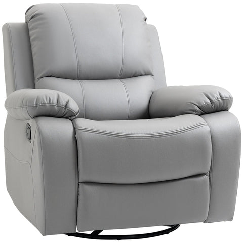 Rootz Relax Chair - Relaxfauteuil - Kantelbare Rugleuning - Draaibare Recliner - Schommelfunctie - Met Voetensteun - Staal - Grijs - 93 x 100 x 98Hcm