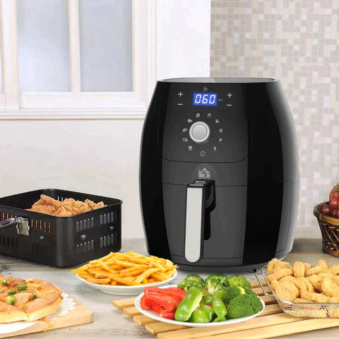 Rootz Air Fryer - Heteluchtfriteuse - 5.5L Airfryer - Zwart - 41L x 33B x 37H cm