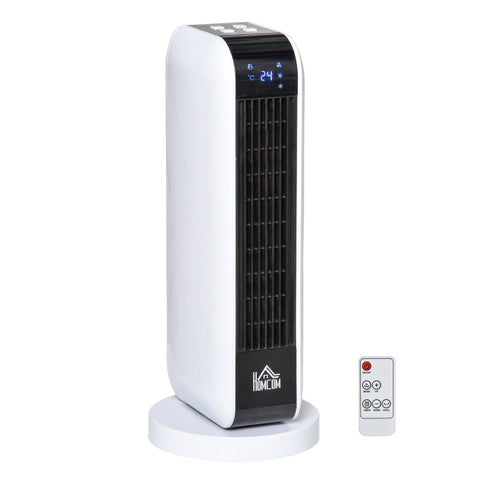 Rootz Heater - Heater Fan - 2000W Electric Heater - Ceramic Heating Tower with Remote Control  - Oscillation Heater - White - Ø18 x 44H cm