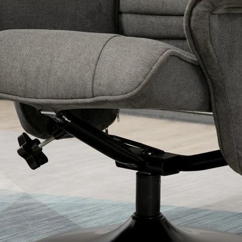 Rootz Fauteuil - Accent Stoel - Ligstoel Met Voetenbank - Verstelbare Rugleuning Voor Slaapkamer - Foam - Donkergrijs - 69 x 71 x 104 cm