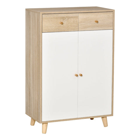 Rootz Shoe Cabinet - Storage Cabinet - Drawer Cabinet - Cabinet - Wood - White - 68 cm x 35 cm x 102.5 cm