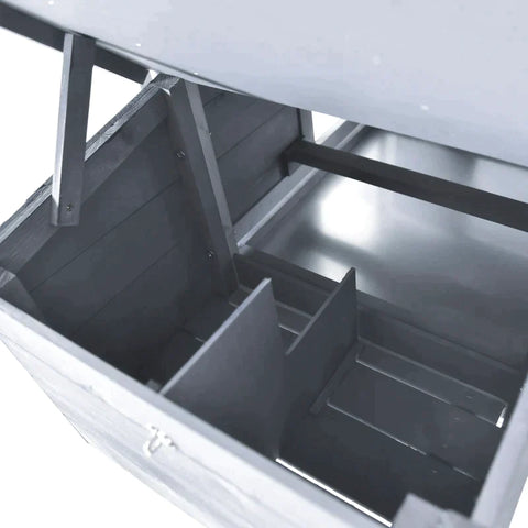 Rootz Chicken Hutch - Bantam Chicken Coop - Chicken House - Removable Floor Pan - Fir Wood - Grey - 150.5 cm x 54 cm x 87 cm