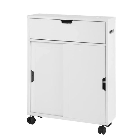 Rootz Bathroom Cabinet Storage Shelf on Wheels- Bathroom Toilet Paper Storage Cabinet