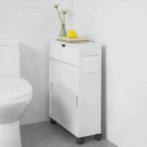 Rootz Badkamerkast Opbergplank op Wielen - Badkamer Toiletpapier Opbergkast