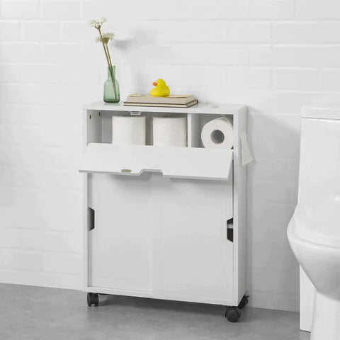 Rootz Badkamerkast Opbergplank op Wielen - Badkamer Toiletpapier Opbergkast