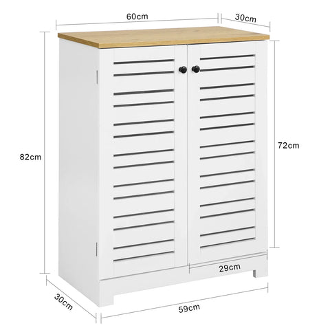 Rootz Badkamerkast - Badkameropbergkast - Kast met 2 Deuren, B60 x D30 x H82cm