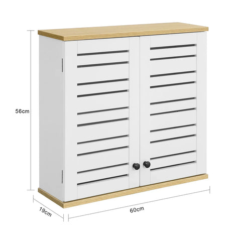 Rootz Badkamer Wandkast - Wandgemonteerde Opbergkast - Kastkast met 2 Deuren - B60 x D19 x H56cm