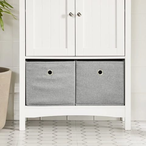 Rootz Badkamerkast - Badkamer Woonkamer - Opbergkast Kast met 2 deuren en 2 stoffen laden