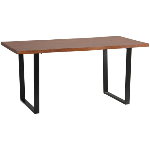 Rootz Dining Table - Kitchen Table - Industrial Design - Living Room - Mdf+Steel - Large Table - Non-slip Foot - Brown + Black - 160cm x 85cm x 75cm