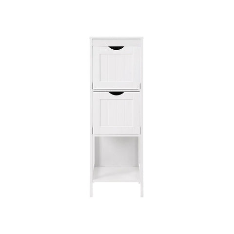 Rootz Bathroom Cabinet - Bathroom Shelf - Bathroom Dresser - Vanity Cabinet - Bathroom Storage Cabinet - Floor-Standing Bathroom Cabinet - With 2 Drawers - White - 30 x 89 x 30 cm (W x H x D)