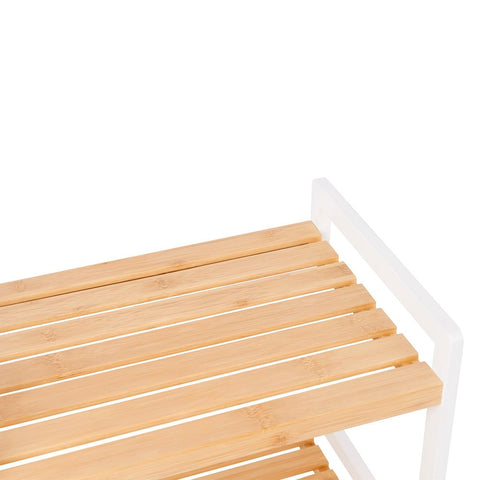 Rootz Shelf - Shelf With 5 Levels - Wall Shelf - Floating Shelf - Bookshelf - Corner Shelf - Wooden Shelf - Industrial Shelf - Wall-mounted Shelf - White Natural - 60 x 26 x 130 cm (L x W x H)