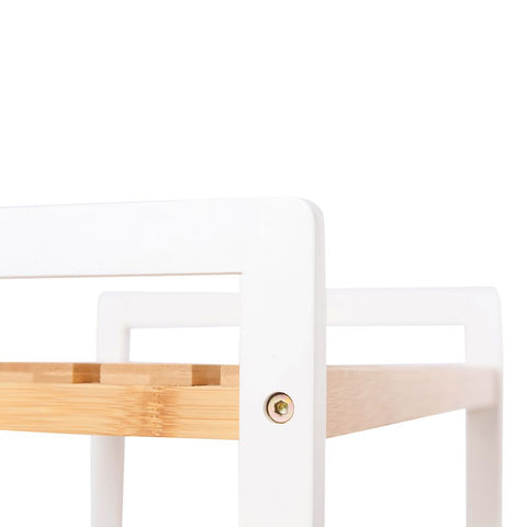 Rootz Shelf - Shelf With 5 Levels - Wall Shelf - Floating Shelf - Bookshelf - Corner Shelf - Wooden Shelf - Industrial Shelf - Wall-mounted Shelf - White Natural - 60 x 26 x 130 cm (L x W x H)