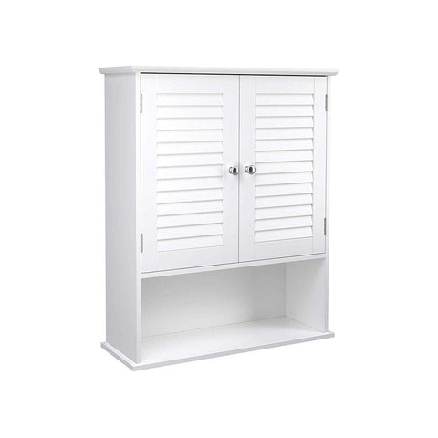 Rootz Wall Cabinet - Kitchen Wall Cabinet - Bathroom Wall Cabinet - Wall-Mounted Cabinet - Storage Wall Cabinet - Wall Cabinet With Doors - White - 60 x 20 x 70 cm