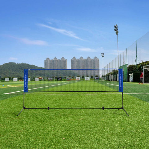 Rootz badmintonnet - draagbaar badmintonnet - outdoor badmintonnet - verstelbaar - opvouwbaar - ijzeren buizen + PE-gaas + Oxford-stof - zwart - 300 x 155 x 103 cm (B x H x D)