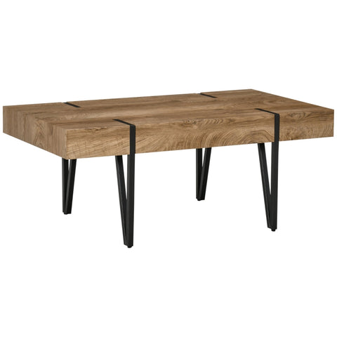 Rootz Coffee Table - Side Table - Industrial Design - Black + Brown - 105 cm x 60 cm x 42 cm