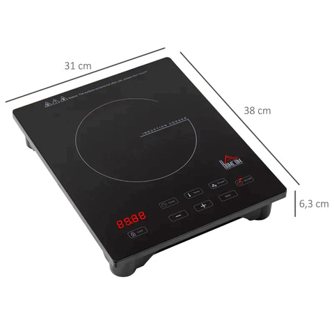 Rootz Induction Cooker - Induction Cooker With 8 Temperature Levels - Automatic Switch-off - Black