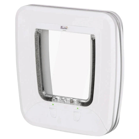Rootz Pet Door - Cat Flap - Dog Flap - 4 Locking Options With Magnet - Pet Flap For Inside - Door Flap For Pets - White - 30 x 29 x 10 cm