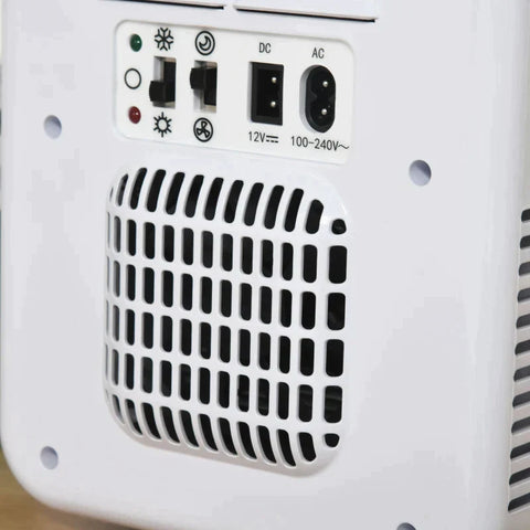 Rootz Mini Fridge - 4L Car Fridge - Cool Box - Car and Camping - White - 25.8 x 20.5 x 26.3 cm