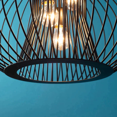 Rootz Pendant Lamp - Hanging Lamp - Ceiling Light - Industrial Style - Spherical Pendant - Ceiling Spotlight E27 - Adjustable - Metal - Black - Ø50 x 150 cm