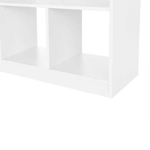 Rootz Bookcase - Bookshelf - 8 Compartments Bookcase - Modern Bookcase - Shelving Unit - Open Bookcase - Tall Bookcase - Corner Bookcase - Bookcase Organizer - White - 97.5 x 100 x 30 cm