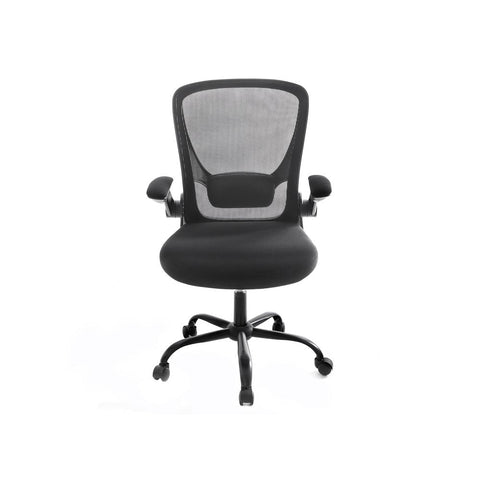 Rootz Office Chair - Office Chair With Fold-up Armrests - Ergonomic Office Chair - Mesh Office Chair - Task Office Chair - Swivel Office Chair - Computer Chair - Modern Office Chair - Plastic - Foam - Nylon - Black - 66 x 60 x (99-107) cm (L x W x H)