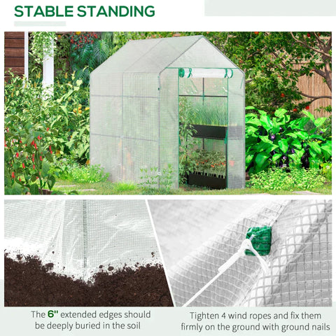 Rootz Greenhouse - Foil Greenhouse - Tunnel Greenhouse - Walk-in Greenhouse - 120 x 186 x 190 cm