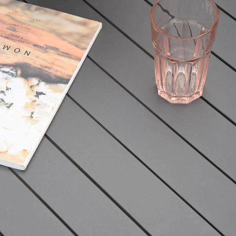 Rootz Garden Set - Patio Set - Of 6 Chairs And 1 Table - Aluminium/Plastic - Grey