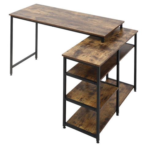 Rootz Corner Desk - Computer Desk - Study Desk - Desk - Black - Brown - 135 cm x 90 cm x 79 cm