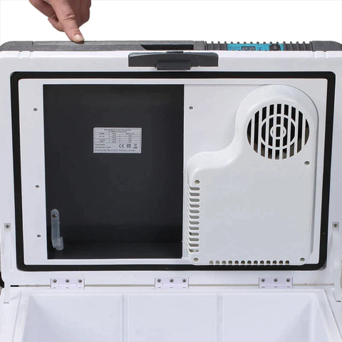 Rootz Kühlbox – Auto-Kühlschrank – Kühlbox – Mini-Kühlschrank – tragbarer Mini-Kühlschrank – Auto-Mini-Kühlschrank – Camping-Kühlschrank – ABS/Aluminium – Grau – 40 x 30 x 43 cm