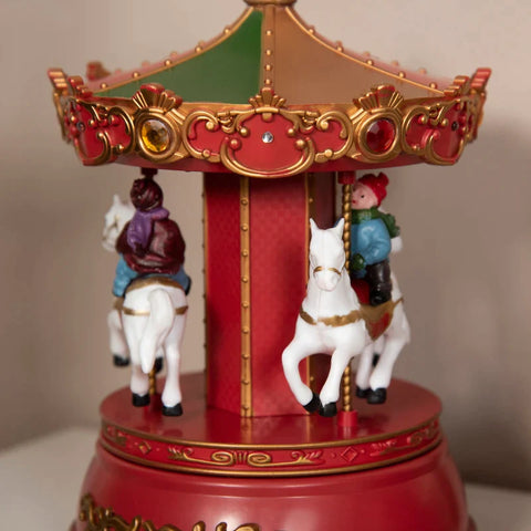 Rootz Christmas Music Box - Rotating Carousel - With Music - LED Lighting - Colorful - 13 x 13 x 18.5cm