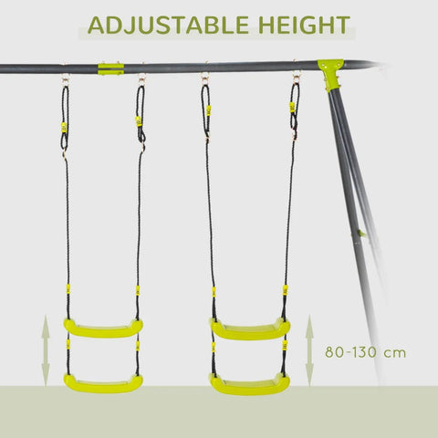 Rootz Kinderschaukel – Gartenschaukel mit Metallgestell – Schaukelgestell – Schaukelset – Kletterringe – Wippe – bis 150 kg – Outdoor – 365 x 138 x 175 cm