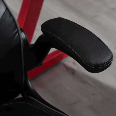 Rootz Gaming Chair - Office Chair - Faux Leather - Adjustable Head Pillow - Grey/Black - 67 cm x 75 cm x 112 cm