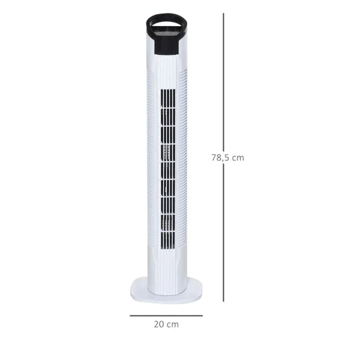 Rootz Turmventilator – Standventilator – PP-Kunststoff – Ventilator mit Fernbedienung – Schwarz + Weiß – 20 cm x 20 cm x 78,5 cm
