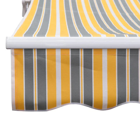 Rootz Awning - Articulated Arm Awning - Sun Protection - Hand Crank - Aluminum + Polyester - Yellow Grey - 3.5 X 2.5 m