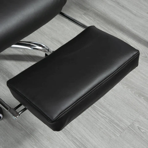 Rootz Massage Office Chair - Office Chair - Massage Function - Faux Leather - Adjustable Backrest - Including Footrest - Height Adjustable - Black - 65L x 73W x 115-123H cm