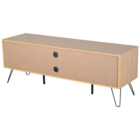 Rootz TV Cabinet - TV Dresser - Cabinet Element With Drawer - Chipboard - Metal - Grey - 140 x 39.5 x 49.5 cm