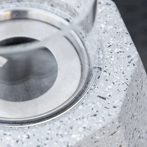 Rootz Table Fireplace In Stone Look - Wind Protection - Fire Pit With Combustion Chamber - Lantern - Gray - 16.5L x 16.5W x 12.5H cm