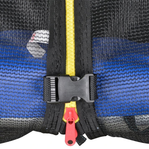 Rootz Trampolin – Trampolin mit Sicherheitsnetz – Gartentrampolin für drinnen und draußen – Trampolin für Kinder und Erwachsene – Blau/Schwarz – Ø244 x 240 H cm