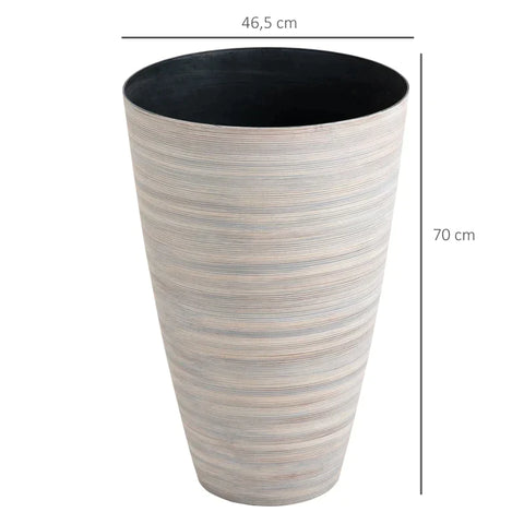 Rootz Set Van 3 Bloempotten - Plantenpotten - Plantenpotten - Bloempotten Van Stevig Kunststof - Roomwit - 46.5L x 46.5B x 70H cm