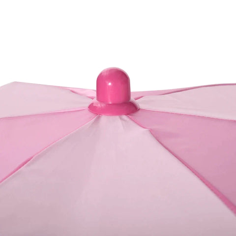 Rootz Garden Table Set For Children - Shark Design - Table - Chairs - Umbrella - Metal - Polyester - Pink - Ø49.5 x 50H cm